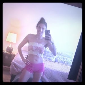 Floral florida print tube top and Hawaiian shorts